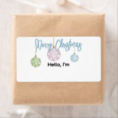 Pastel Hangende Kerstmis Ornamenten Papier Naam Ta Etiket (Insitu)