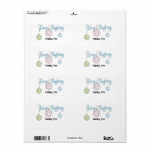 Pastel Hangende Kerstmis Ornamenten Papier Naam Ta Etiket (Full Sheet)