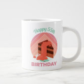 Pastel Happy 55th Birthday Party Cake Piece Grote Koffiekop (Rechts)