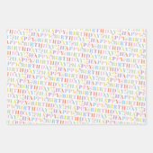 pastel Happy Birthday Mix Inpakpapier Vel (Voorkant)