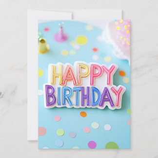 Pastel Happy Birthday Sign Verjaardagsfeest Kaart