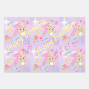  pastel Happy Birthday Wrapping Paper