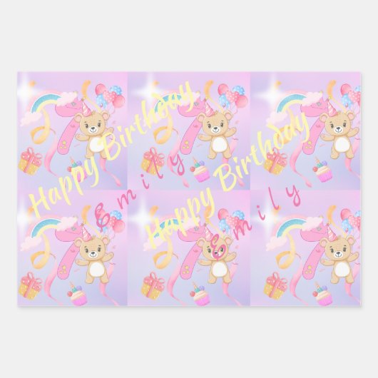 pastel Happy Birthday Wrapping Paper (Voorkant 2)