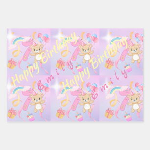  pastel Happy Birthday Wrapping Paper