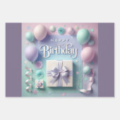 Pastel Happy Birthday Wrapping Paper (Voorkant 2)