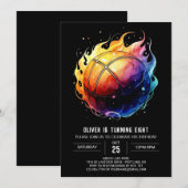 Pastel Happy Boy Basketbal Verjaardag Kaart (Voorkant / Achterkant)