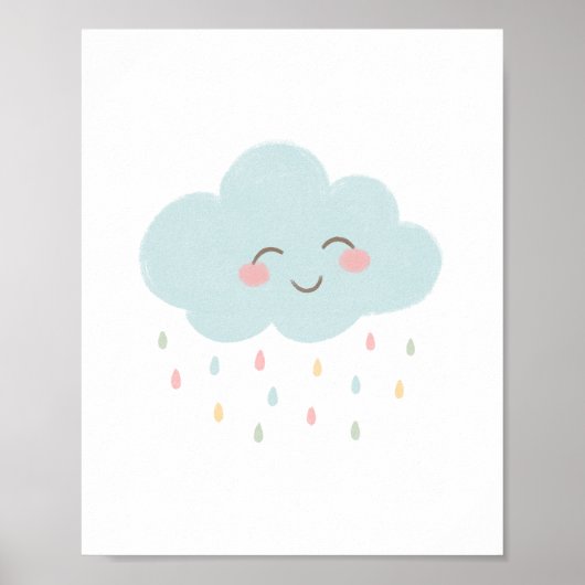 Pastel Happy Cloud Kinderkamer Decoratie Poster (Voorkant)