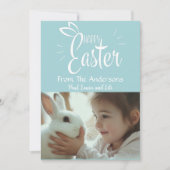 pastel happy easter aangepaste foto feestdagenkaart (Voorkant)