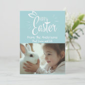 pastel happy easter aangepaste foto feestdagenkaart (Staand voorkant)