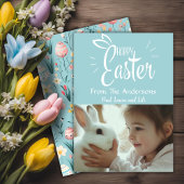 pastel happy easter aangepaste foto feestdagenkaart