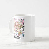 Pastel Happy Easter Coquette Bow Koffiemok (Voorkant links)