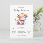 Pastel Happy Koe Baby shower Kaart (Staand voorkant)