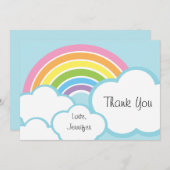 Pastel Happy Little Rainbow Bedankkaart (Voorkant / Achterkant)