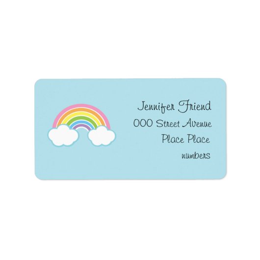 Pastel Happy Little Rainbow Etiket (Voorkant)