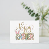 pastel Happy Pasen Feestdagenkaart (Staand voorkant)