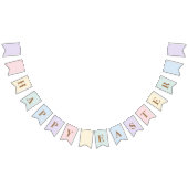 pastel Happy Pasen Vlaggetjes (Alle)