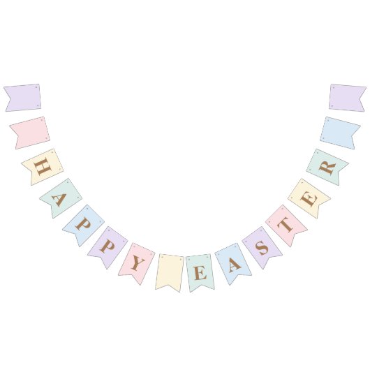 pastel Happy Pasen Vlaggetjes (Alle)