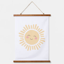 Pastel Happy Sun Nursery Decor Hangend Wandkleed