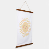 Pastel Happy Sun Nursery Decor Hangend Wandkleed (Gebogen)