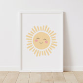 Pastel Happy Sun Nursery Decor Poster