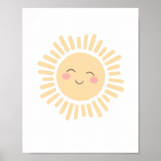 Pastel Happy Sun Nursery Decor Poster (Voorkant)