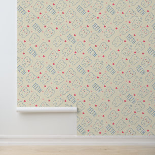Pastel Happy Teeth Pattern Behang