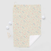 Pastel Happy Teeth Pattern Golfhanddoek (Insitu)