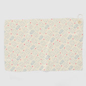 Pastel Happy Teeth Pattern Golfhanddoek (Horizontaal)