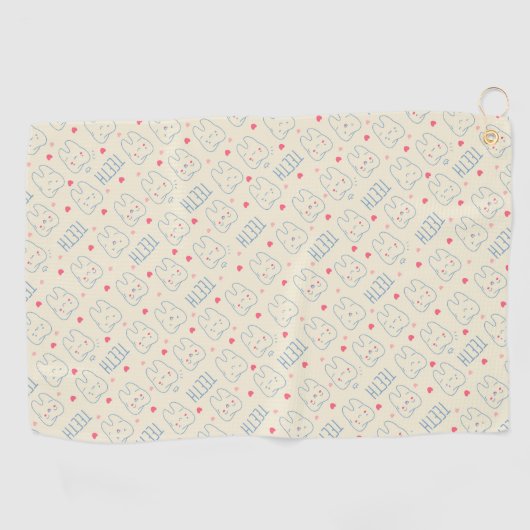 Pastel Happy Teeth Pattern Golfhanddoek (Horizontaal)