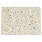 Pastel Happy Teeth Pattern Groot Cadeauzakje (Achterkant)