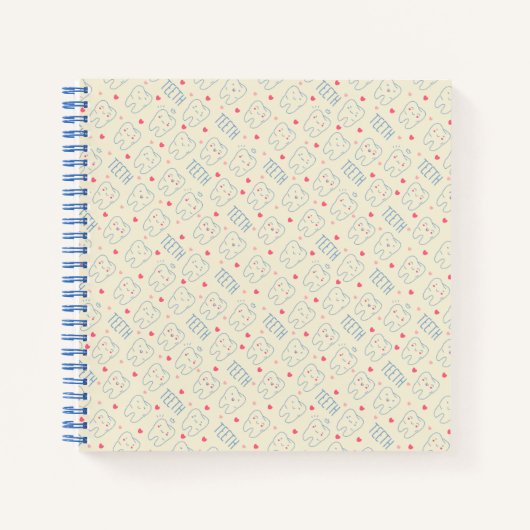 Pastel Happy Teeth Pattern Notitieboek (Voorkant)