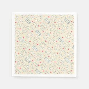 Pastel Happy Teeth Pattern Servet