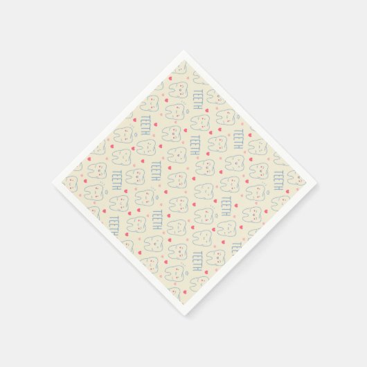 Pastel Happy Teeth Pattern Servet (Hoek)