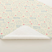Pastel Happy Teeth Pattern Sherpa Deken (3/4)