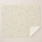 Pastel Happy Teeth Pattern Sherpa Deken (Voorkant (horizontaal))