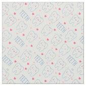 Pastel Happy Teeth Pattern Stof (Close Up)