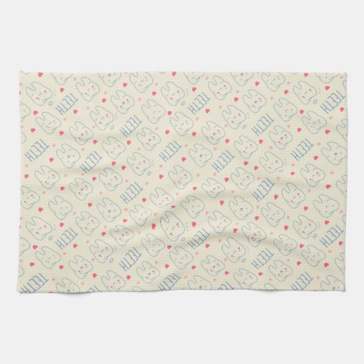 Pastel Happy Teeth Pattern Theedoek (Horizontaal)