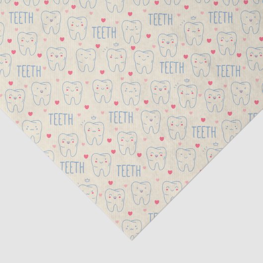 Pastel Happy Teeth Pattern Tissuepapier (Detail)