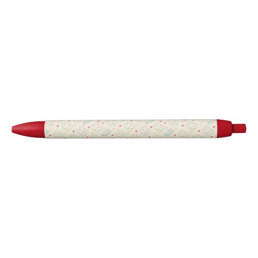 Pastel Happy Teeth Pattern Zwarte Inkt Pen (Voorkant)