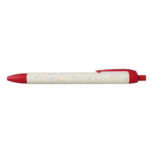 Pastel Happy Teeth Pattern Zwarte Inkt Pen (Bovenkant)