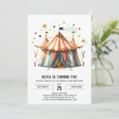 Pastel Happy Whimsy Circus Verjaardag Kaart (Staand voorkant)