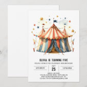 Pastel Happy Whimsy Circus Verjaardag Kaart (Voorkant / Achterkant)