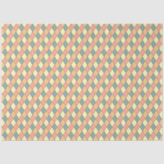 Pastel Harlekijn Diamant Geometrisch Tissuepapier (Voorkant)
