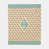 Pastel Harlekijn Diamant Monogram Decor Fleece Deken (Voorkant)