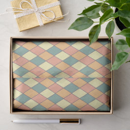 Pastel Harlekijn Diamant Patroon Cadeau Verpakking Tissuepapier