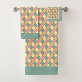 Pastel Harlekijn Diamant Patroon Huisdecoratie Bad Handdoek