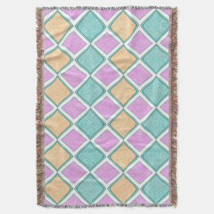 Pastel Harlekijn Prisma Diamant Patroon Deken