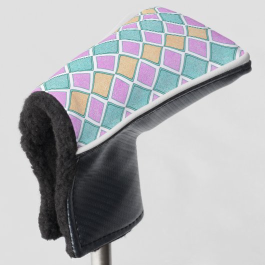 Pastel Harlekijn Prisma Diamant Patroon Golfheadcover (3/4 voorkant)