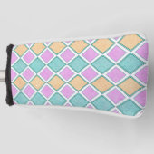 Pastel Harlekijn Prisma Diamant Patroon Golfheadcover (Voorkant)