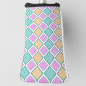 Pastel Harlekijn Prisma Diamant Patroon Golfheadcover (Draai 90)